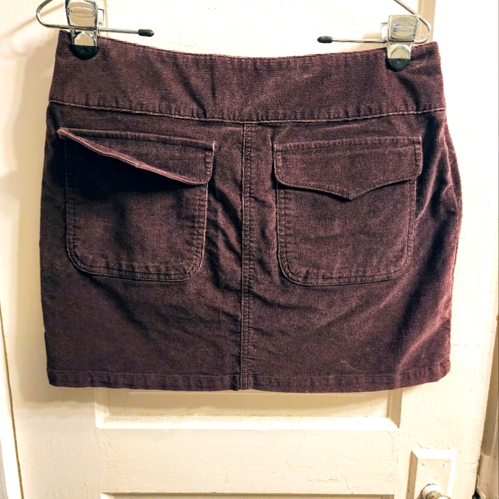 Bisou Bisou Juniors Brown Corduroy Mini Skirt, Size 8